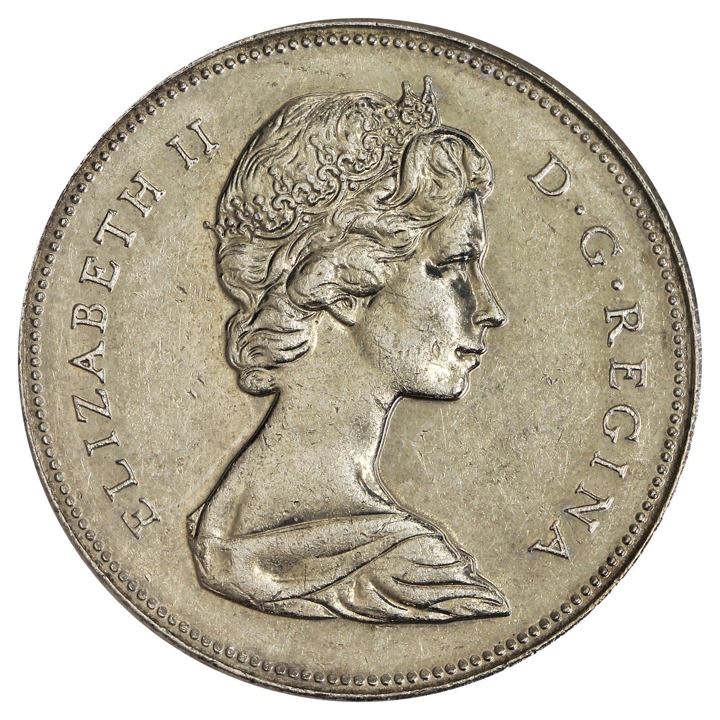 1968 Missing A Canada 50-cents Almost Uncirculated (AU50)