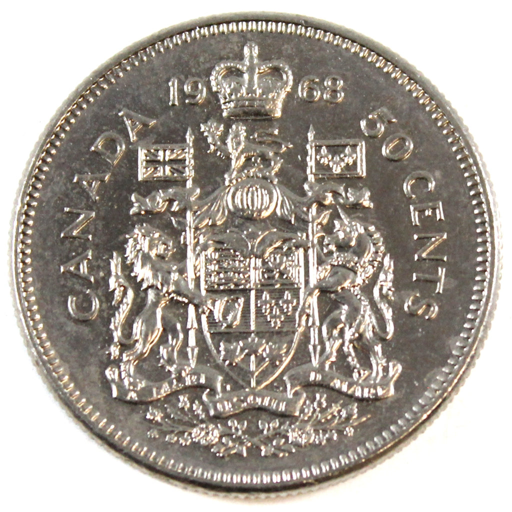 1968 Missing A Canada 50-cents AU-UNC (AU55)
