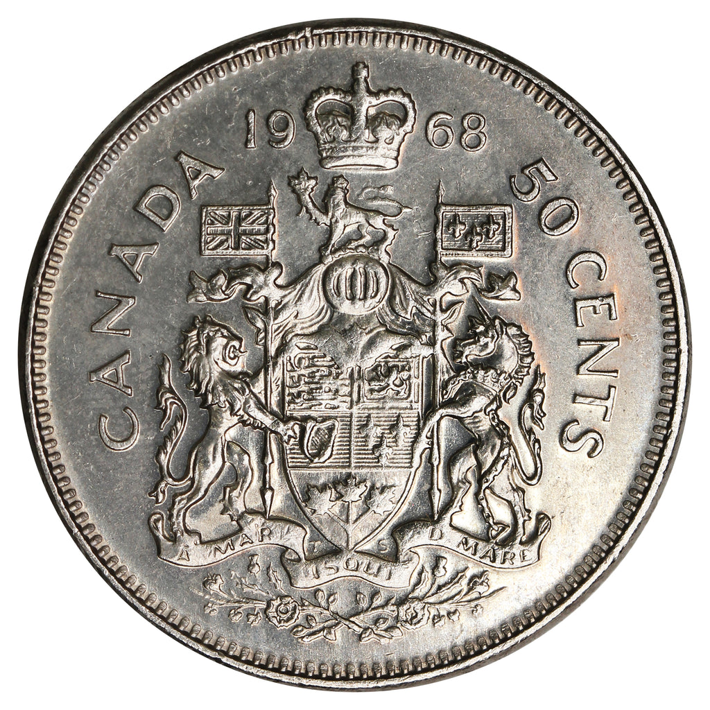 1968 Missing A Canada 50-cents UNC+ (MS62)