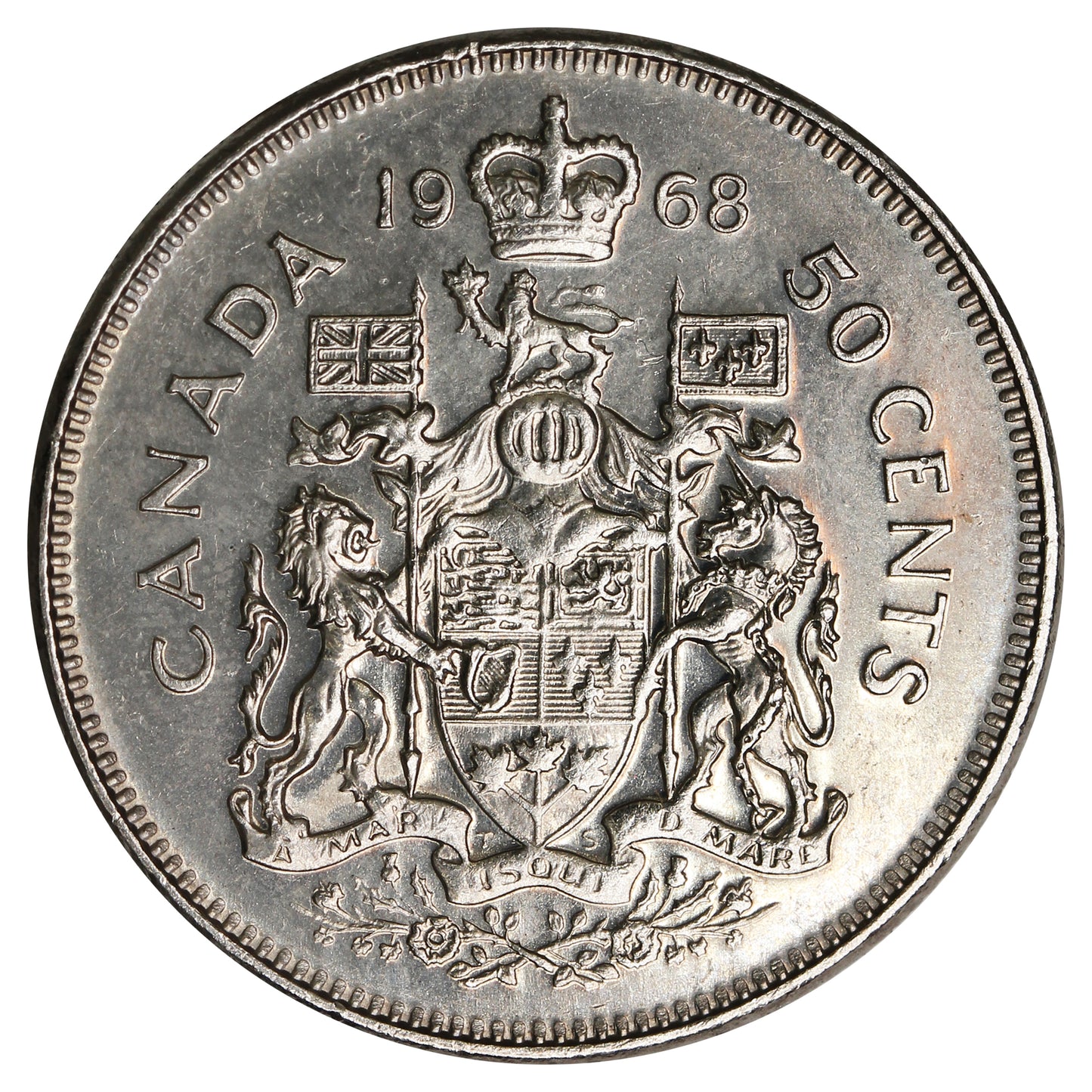 1968 Missing A Canada 50-cents UNC+ (MS62)