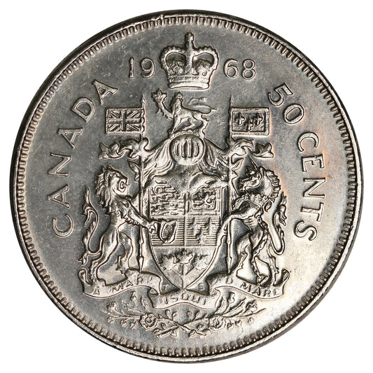 1968 Missing A Canada 50-cents UNC+ (MS62)