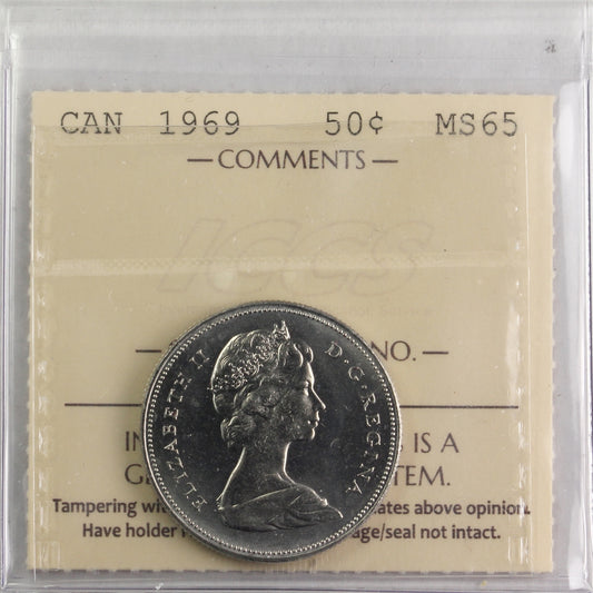 1969 Canada 50-cents ICCS Certified MS65