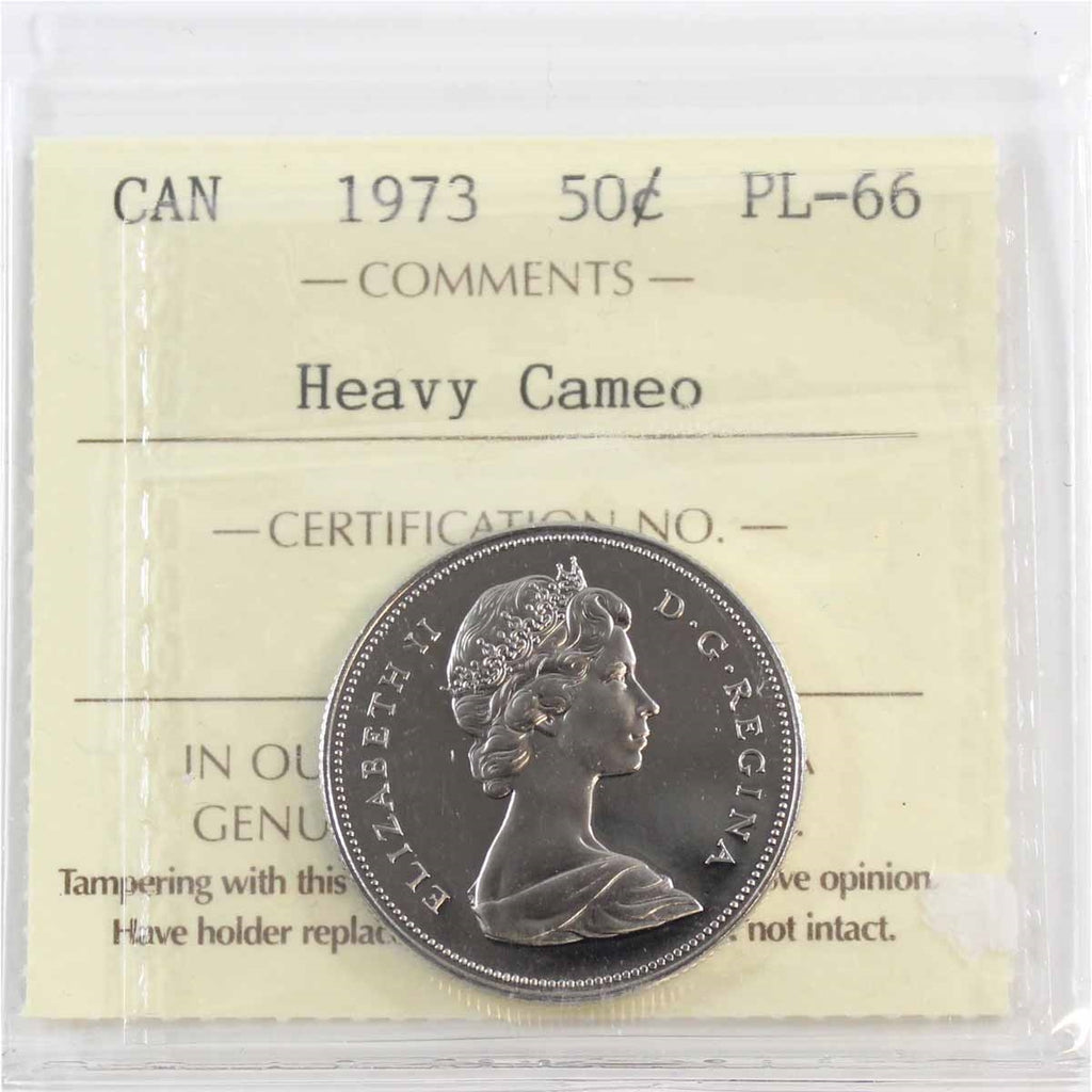 1973 Canada 50-cents ICCS Certified PL66 Heavy Cameo