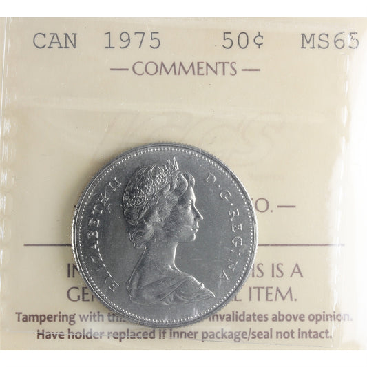 1974 Canada 50-cents ICCS Certified MS65