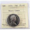1974 Canada 50-cents ICCS Certified PL66 Heavy Cameo