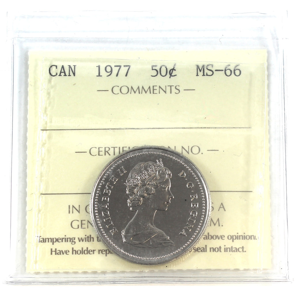1977 Canada 50-cents ICCS Certified MS66