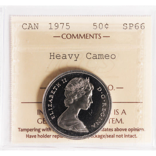 1975 Canada 50-cents ICCS Certified SP66 Heavy Cameo