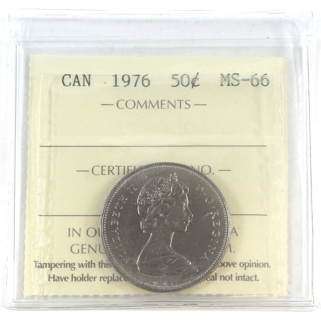 1976 Canada 50-cents ICCS Certified MS66
