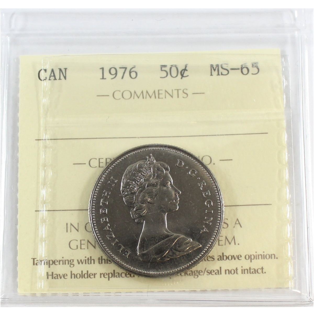 1976 Canada 50-cents ICCS Certified MS65