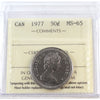 1977 Canada 50-cents ICCS Certified MS65