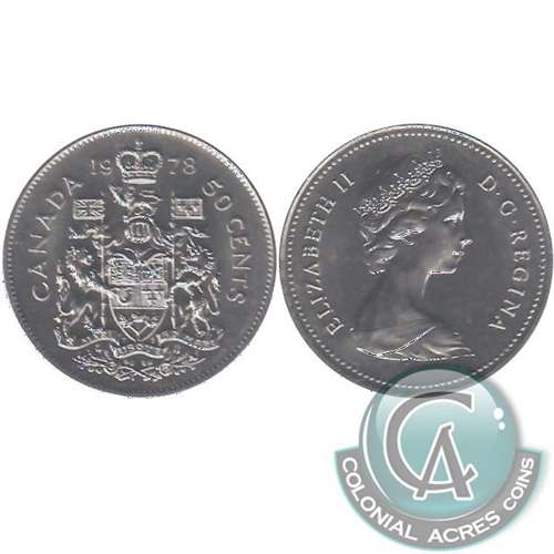 1978 Square Jewels Canada 50-cents Choice Brilliant Uncirculated MS64