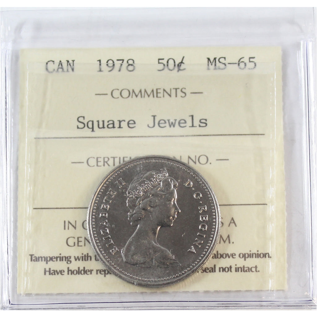 1978 Square Jewels Canada 50-cents ICCS Certified MS65