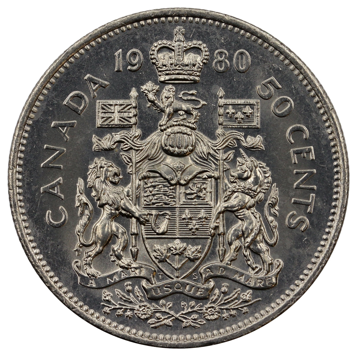 1980 Canada 50-cents Choice Brilliant Uncirculated (MS64)