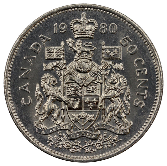 1980 Canada 50-cents Choice Brilliant Uncirculated (MS64)