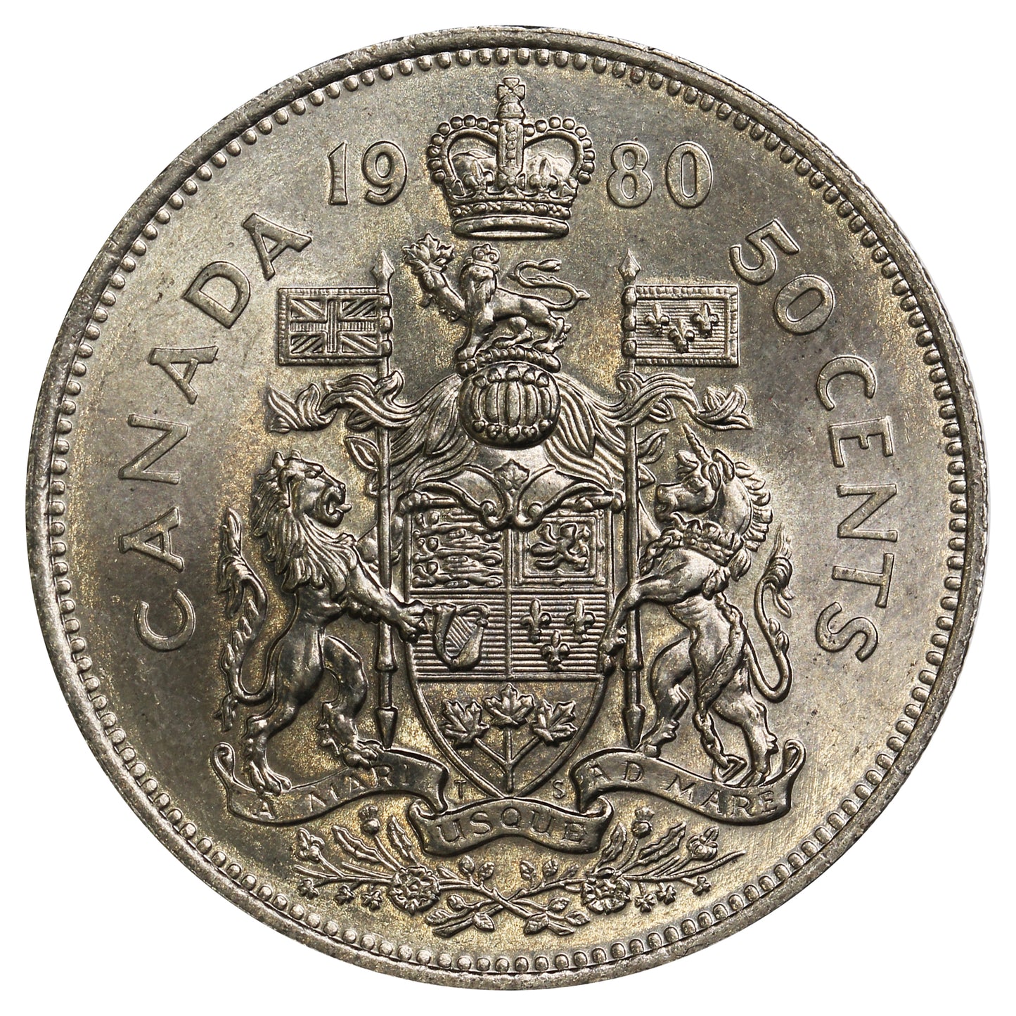 1980 Canada 50-cents Choice Brilliant Uncirculated (MS64)