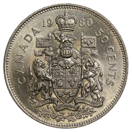 1980 Canada 50-cents Choice Brilliant Uncirculated (MS64)