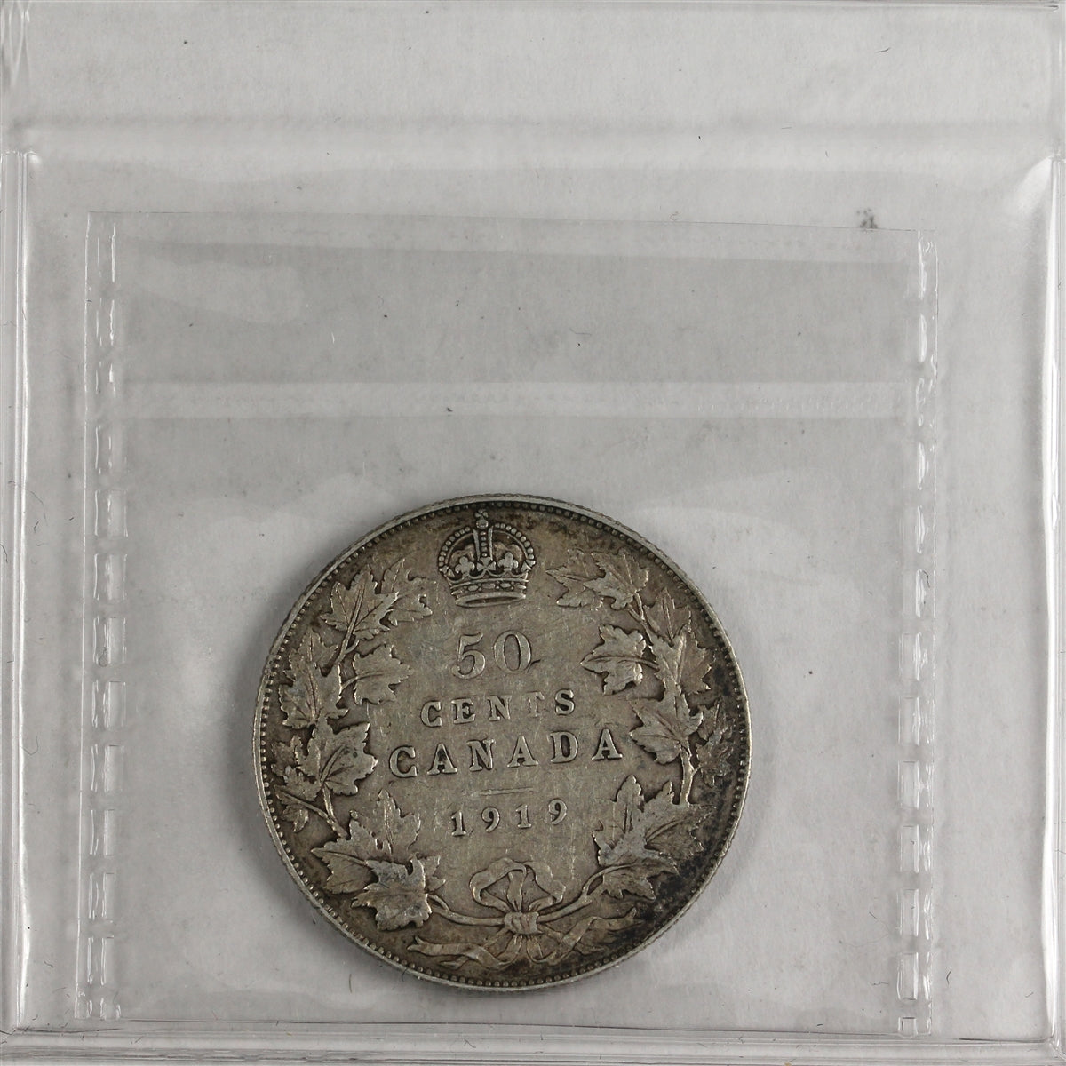 1919 Canada 50-cents ICCS Certified F12