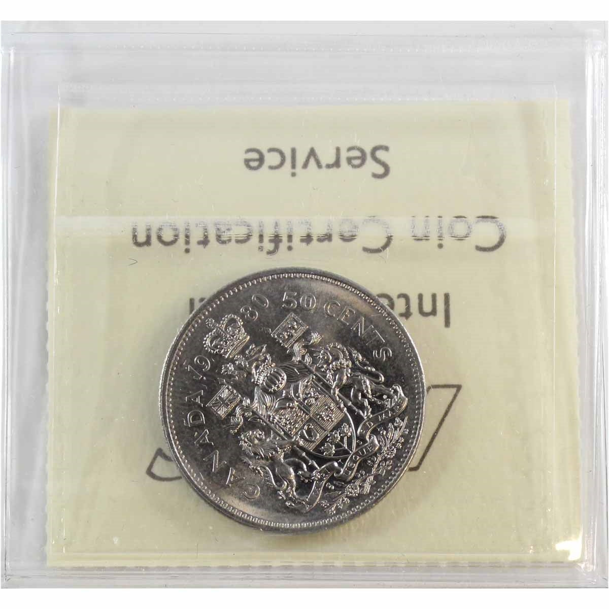 1980 Canada 50-cents ICCS Certified MS66