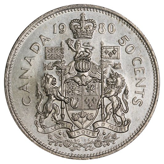 1980 Canada 50-cents UNC+ (MS62)