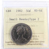 1982 Small Beads, Type 2 Canada 50-cents ICCS Certified MS64