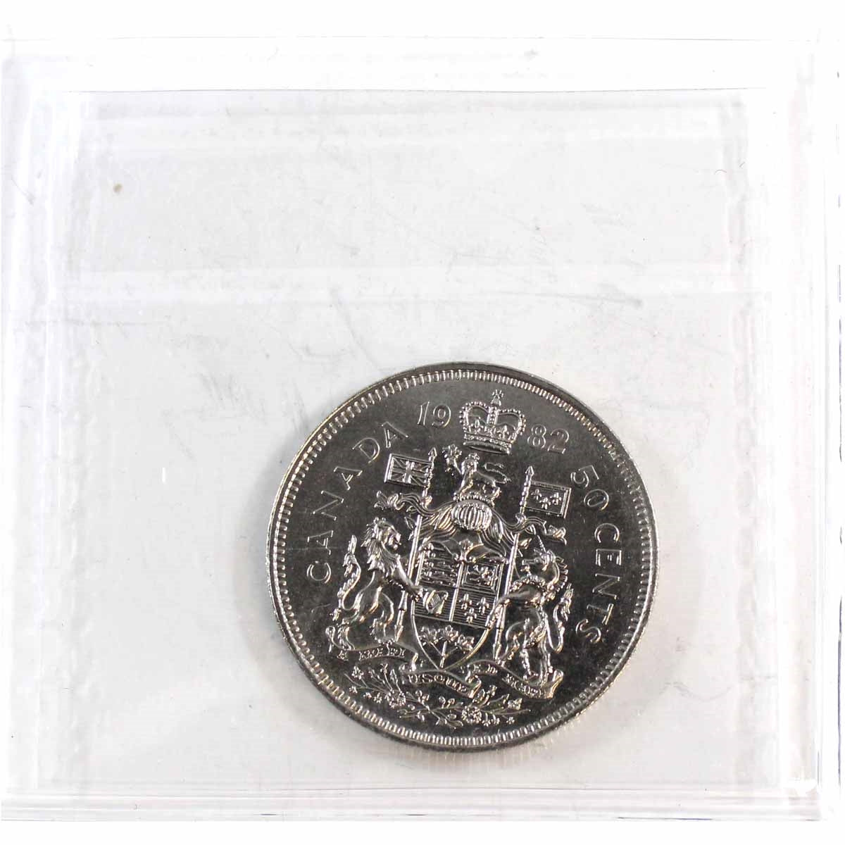 1982 Small Beads, Type 2 Canada 50-cents ICCS Certified MS64