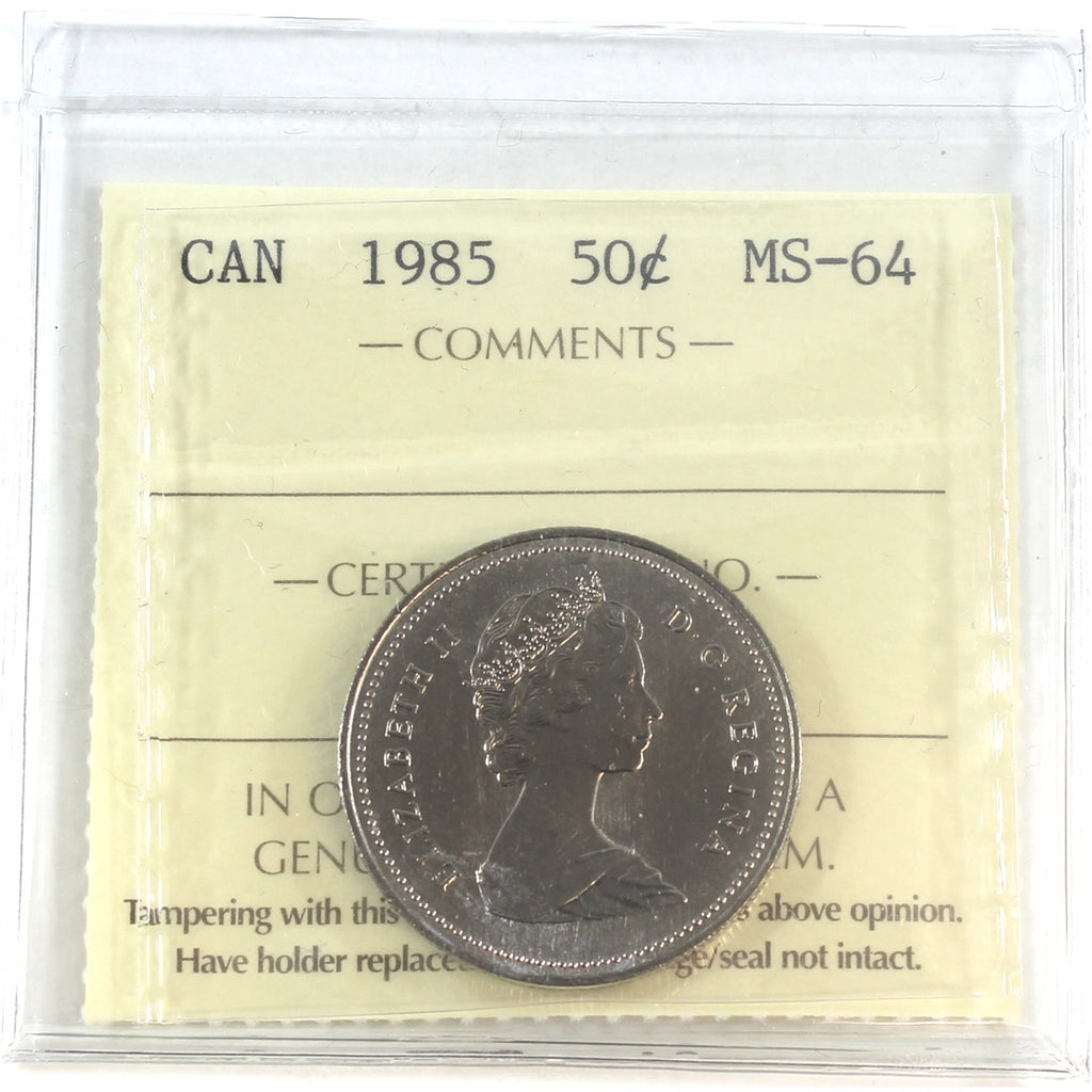 1985 Canada 50-cents ICCS Certified MS64
