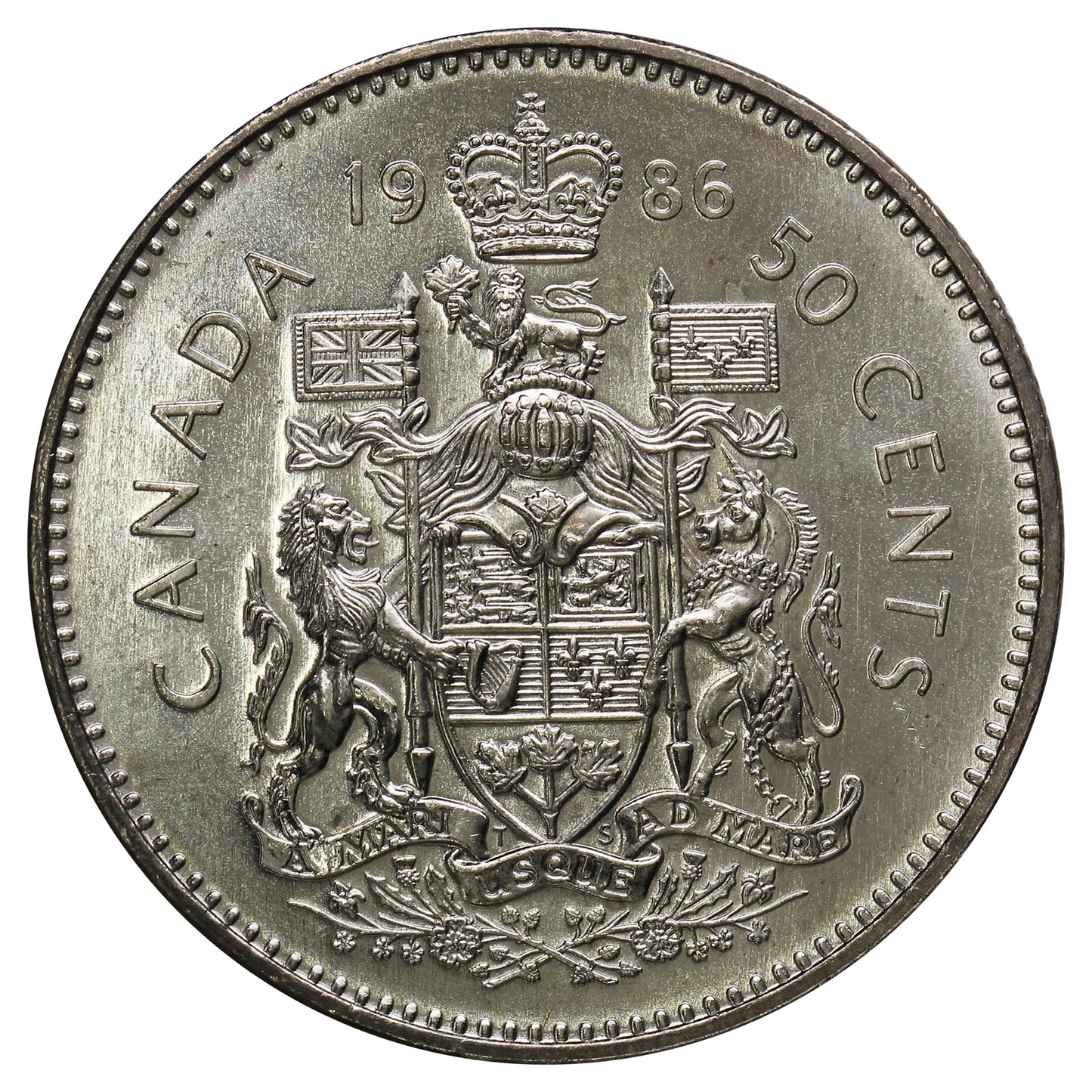 1986 Canada 50-cents Uncirculated (MS60)
