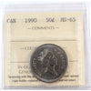 1990 Canada 50-cents ICCS Certified MS65