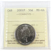 2001P Canada 50-cents ICCS Certified MS66