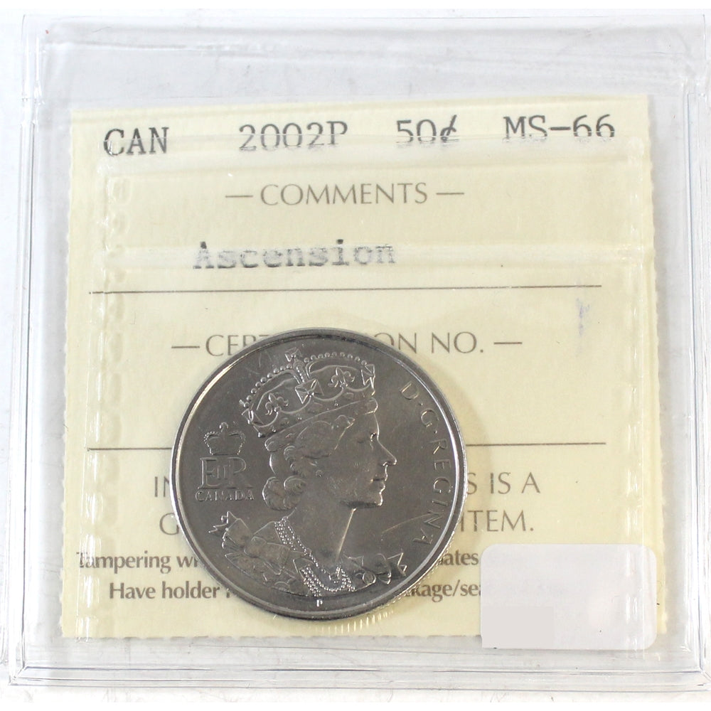 2002P Ascension Canada 50-cents ICCS Certified MS66