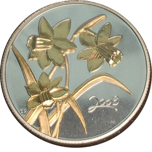 2003 Canada Golden Daffodil 50-cents Silver Proof_
