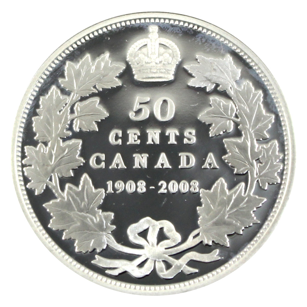 2008 (1908-2008) Canada 50-cents Silver Proof