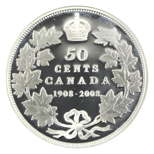 2008 (1908-2008) Canada 50-cents Silver Proof