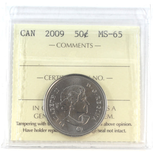 2009 Canada 50-cents ICCS Certified MS65