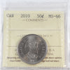 2010 Canada 50-cents ICCS Certified MS66