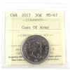 2017 Coat of Arms Canada 50-cents ICCS Certified MS67