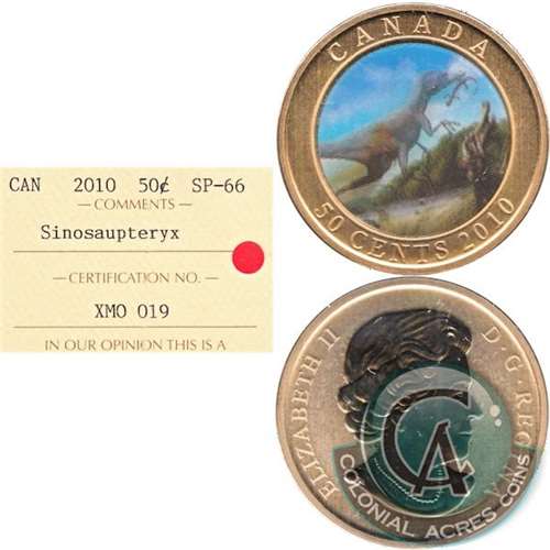 2010 Canada Sinosaupteryx 50-cents ICCS Certified SP66