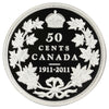 2011 Canada 100th Ann. 50-cents Silver Proof