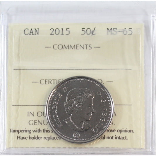 2015 Canada 50-cents ICCS Certified MS65