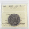 2007 Canada 50-cents ICCS Certified MS67