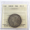 1881H Canada 50-cents ICCS Certified VG8