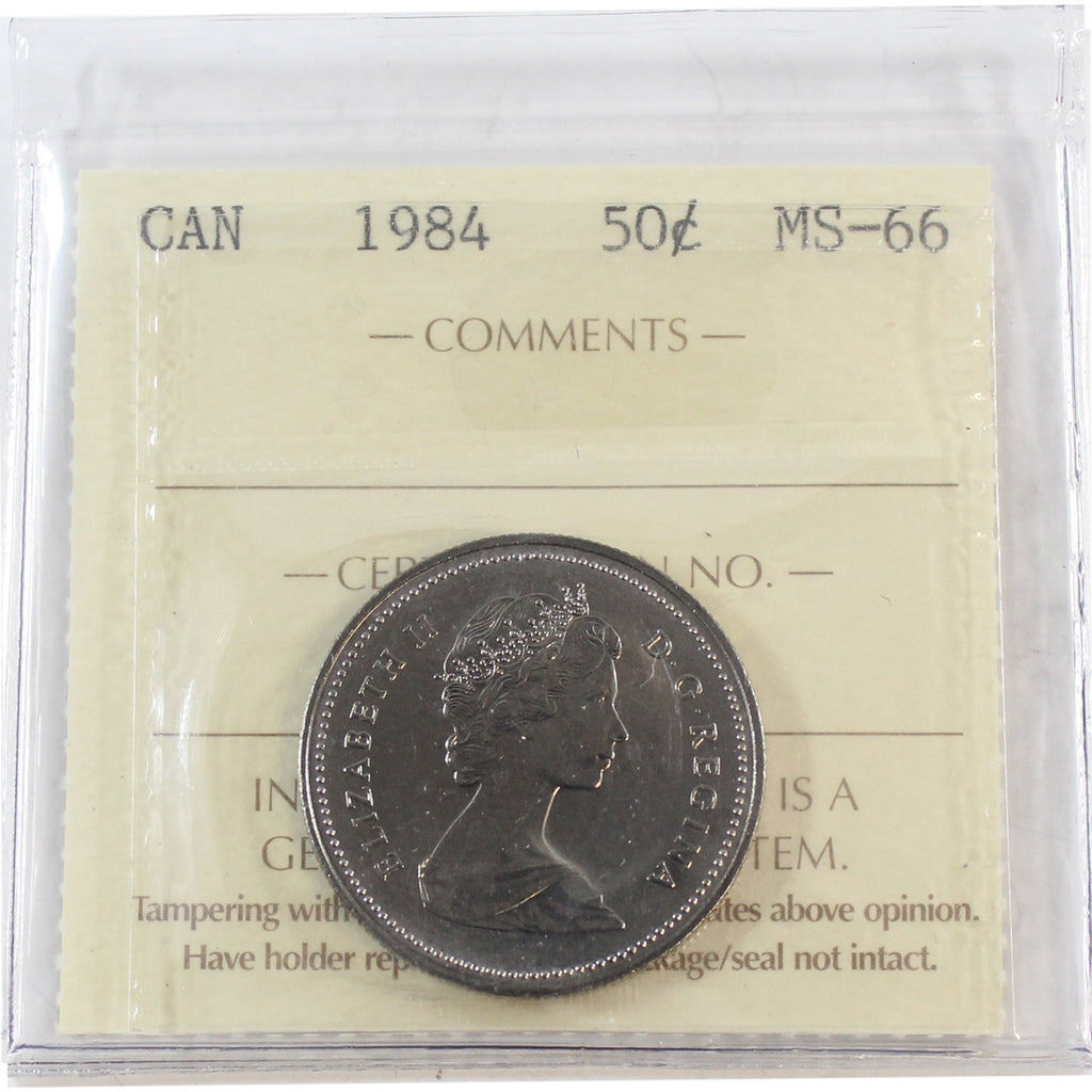 1984 Canada 50-cents ICCS Certified MS66