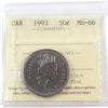1993 Canada 50-cents ICCS Certified MS66