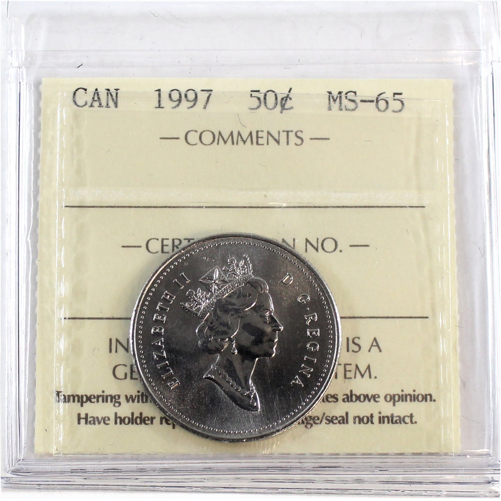 1997 Canada 50-cents ICCS Certified MS65
