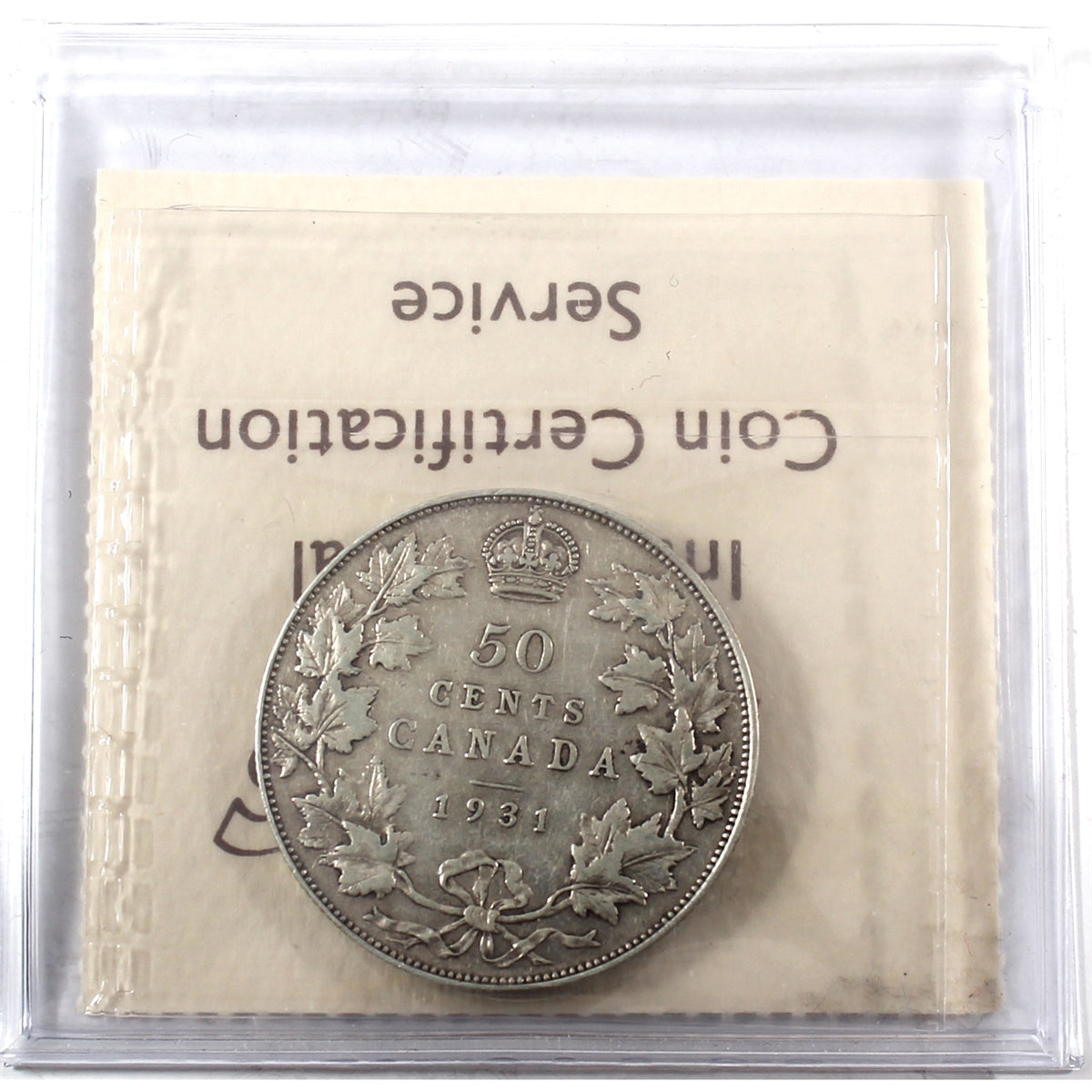 1931 Canada 50-cents ICCS Certified F15
