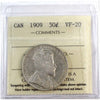 1909 Canada 50-cents ICCS Certified VF20