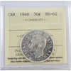 1948 Canada 50-cents ICCS Certified MS62