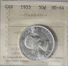 1955 Canada 50-cents ICCS Certified MS64