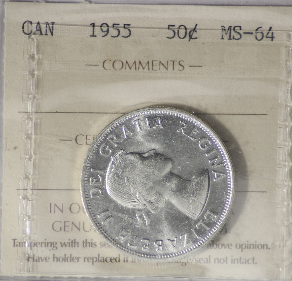 1955 Canada 50-cents ICCS Certified MS64