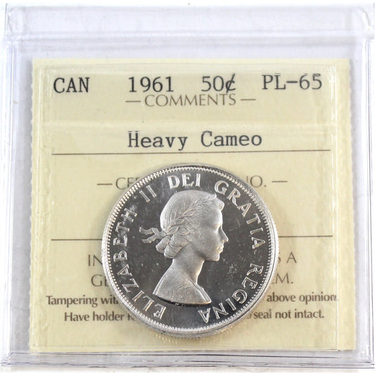 1961 Canada 50-cents ICCS Certified PL65 Heavy Cameo